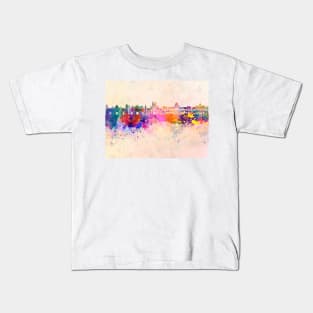 Dhaka skyline in watercolor background Kids T-Shirt